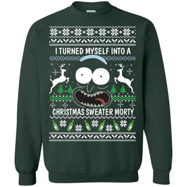 image 627 600x600px I Turned My Self Into Christmas Sweater Morty Shirt