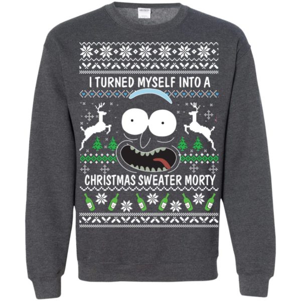 image 633 600x600px I Turned My Self Into Christmas Sweater Morty Shirt