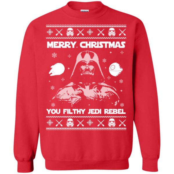 image 735 600x600px Star Wars Merry Christmas You Filthy Jedi Rebel Christmas Sweater