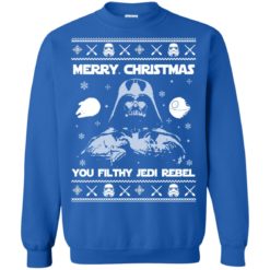 image 737 247x247px Star Wars Merry Christmas You Filthy Jedi Rebel Christmas Sweater