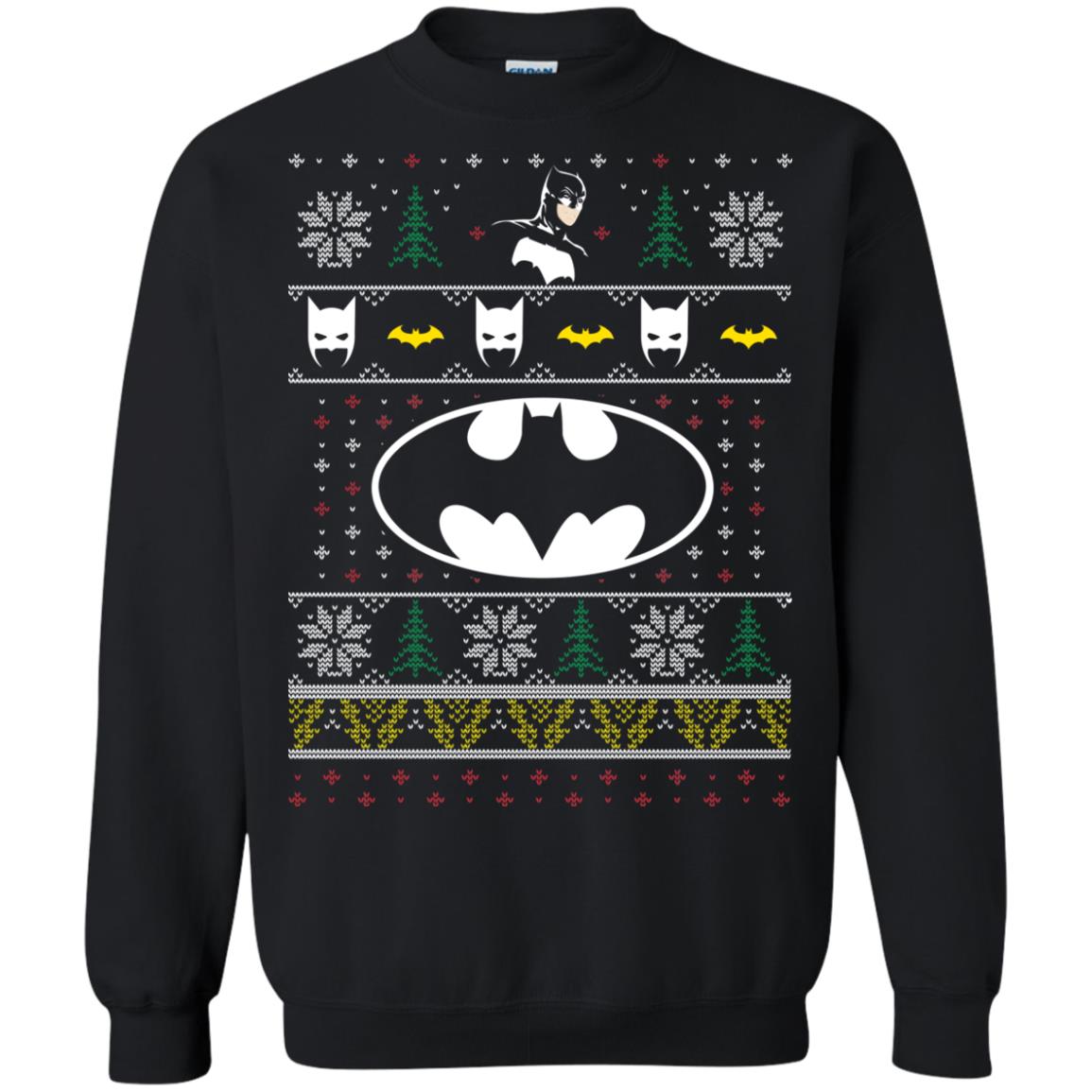 Black BATMAN Patterned Ugly Holiday Sweater Large