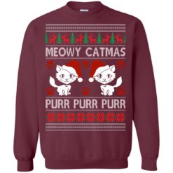 image 1166 247x247px Meowy Catmas Purr Purr Christmas Sweater, Cat Lover Sweatshirt