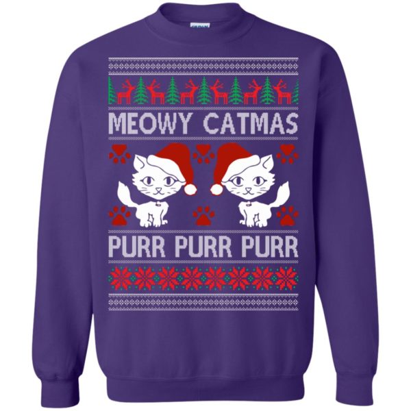 image 1171 600x600px Meowy Catmas Purr Purr Christmas Sweater, Cat Lover Sweatshirt