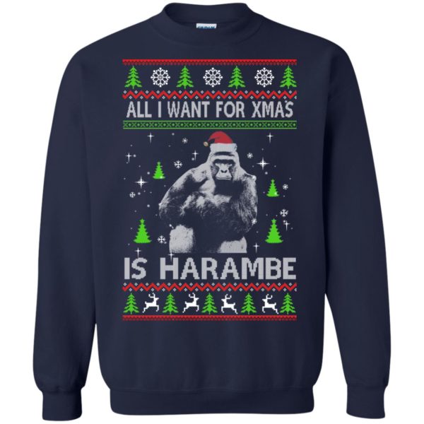 image 1199 600x600px All I Want For Christmas Is Harambe Christmas Sweater