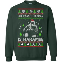 image 1200 247x247px All I Want For Christmas Is Harambe Christmas Sweater