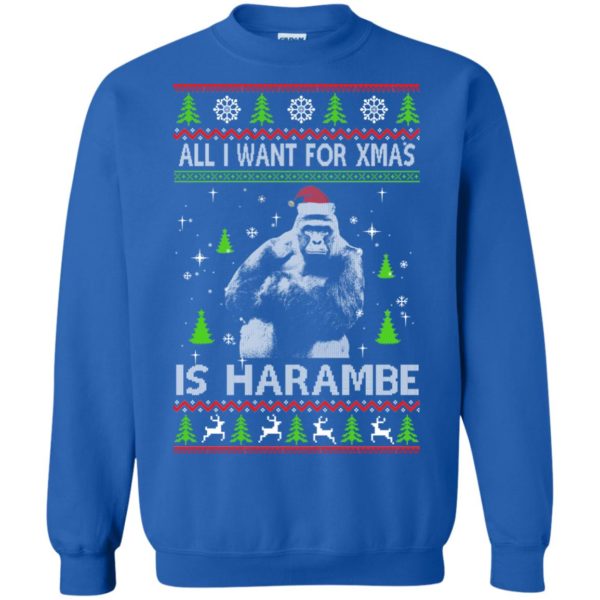 image 1201 600x600px All I Want For Christmas Is Harambe Christmas Sweater