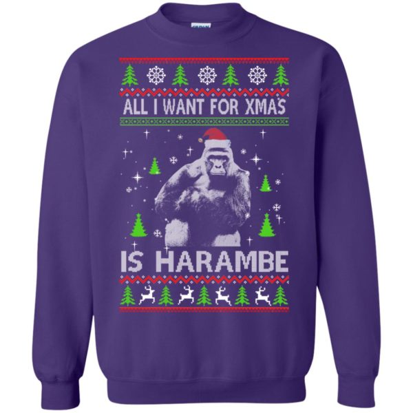 image 1203 600x600px All I Want For Christmas Is Harambe Christmas Sweater