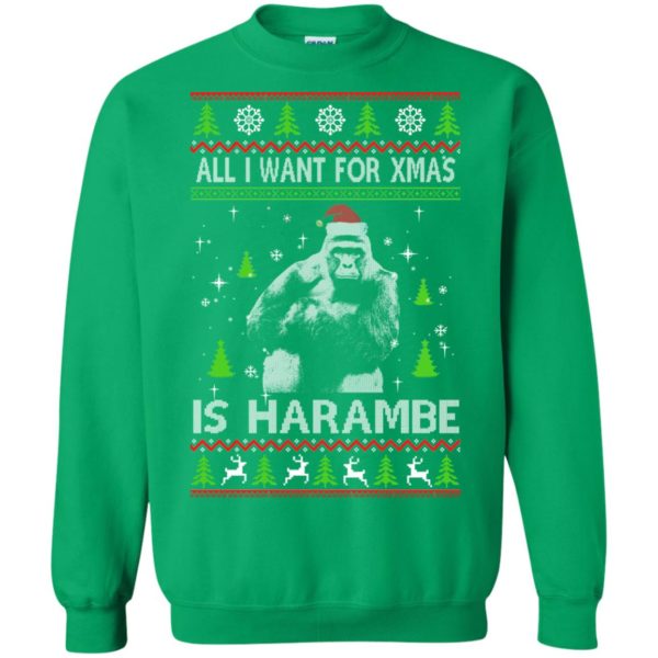 image 1204 600x600px All I Want For Christmas Is Harambe Christmas Sweater