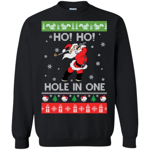 image 139 600x600px Santa Play Golf Ho Ho Hole In One Christmas Sweater