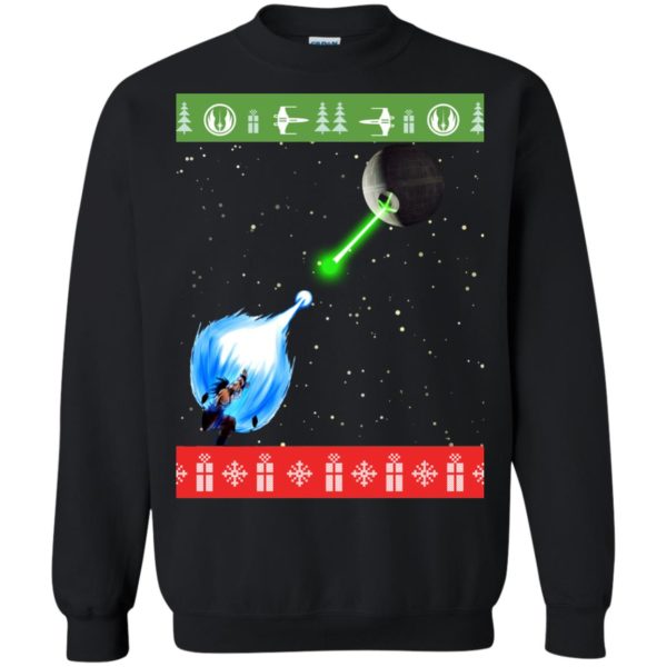 image 233 600x600px Dragon Ball Songoku vs Death Star Mashup Christmas Sweater