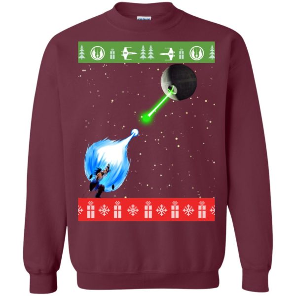 image 234 600x600px Dragon Ball Songoku vs Death Star Mashup Christmas Sweater