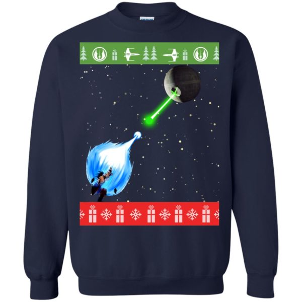 image 235 600x600px Dragon Ball Songoku vs Death Star Mashup Christmas Sweater