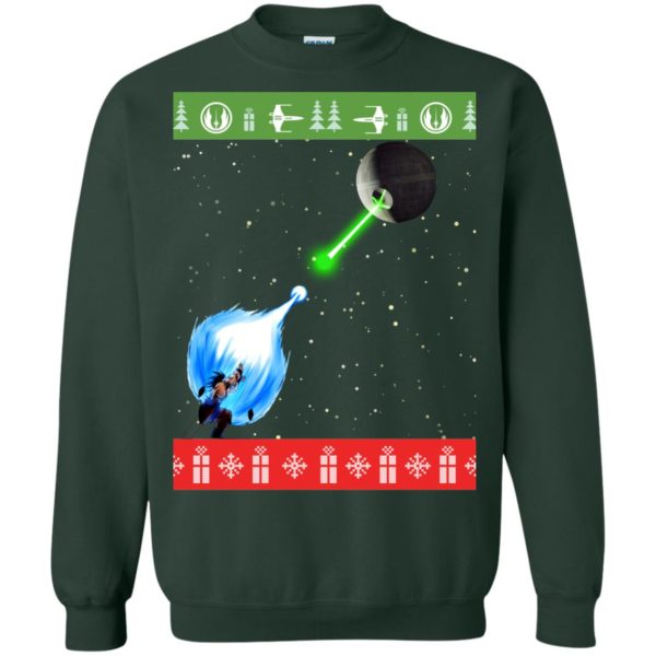 image 236 600x600px Dragon Ball Songoku vs Death Star Mashup Christmas Sweater