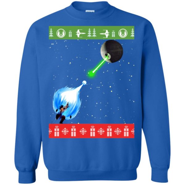image 237 600x600px Dragon Ball Songoku vs Death Star Mashup Christmas Sweater