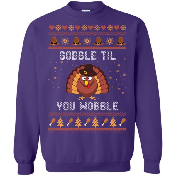 image 447 600x600px Gobble Til You Wobble Thanksgiving Sweater