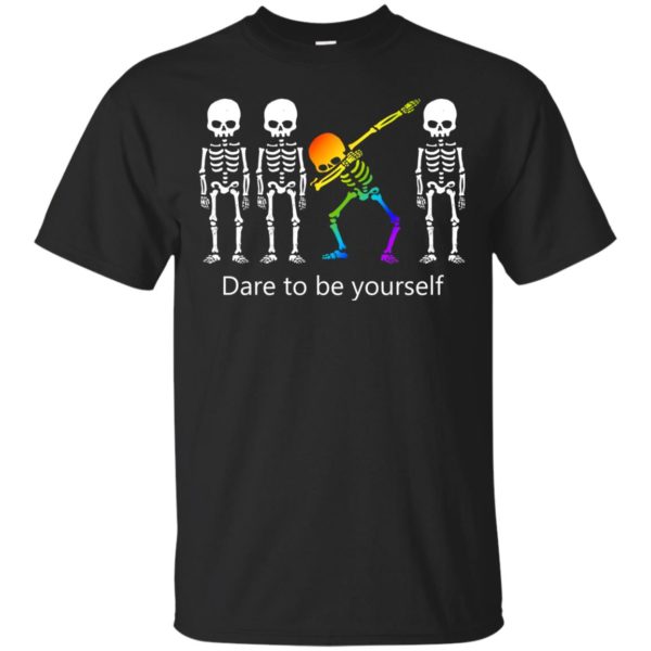 image 513 600x600px Dabbing Skeleton Dare to be yourself T Shirts