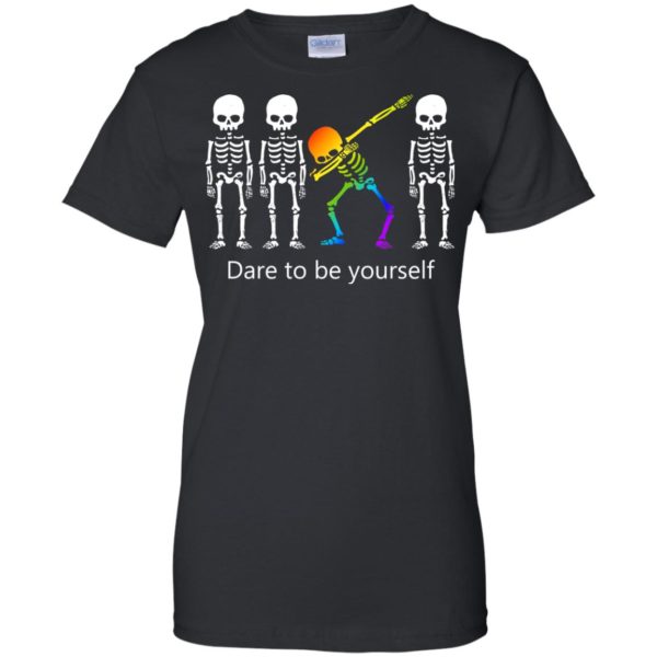 image 519 600x600px Dabbing Skeleton Dare to be yourself T Shirts