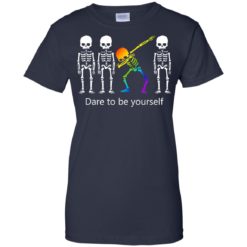 image 520 247x247px Dabbing Skeleton Dare to be yourself T Shirts