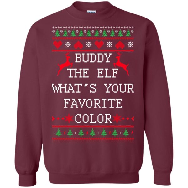 image 582 600x600px Buddy The Elf What's Your Favorite Color Christmas Sweater