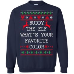 image 583 247x247px Buddy The Elf What's Your Favorite Color Christmas Sweater