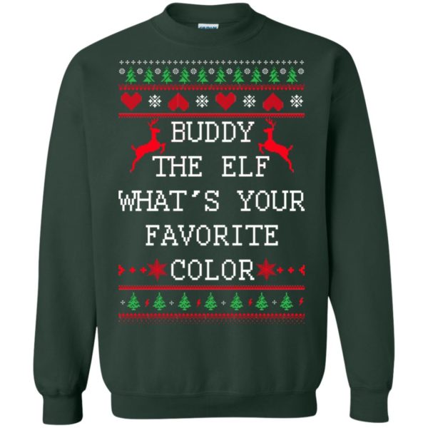 image 584 600x600px Buddy The Elf What's Your Favorite Color Christmas Sweater