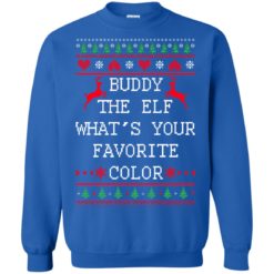 image 585 247x247px Buddy The Elf What's Your Favorite Color Christmas Sweater