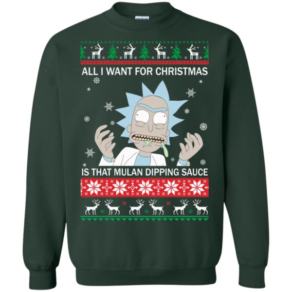 image 684 600x600px Rick and Morty Sweater All I Want For Christmas Is That Mulan Dipping Sauce Shirt