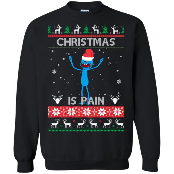 image 697 600x600px Mr Meeseeks Christmas Is Pain Rick and Morty Christmas Sweater