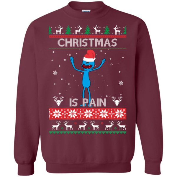 image 698 600x600px Mr Meeseeks Christmas Is Pain Rick and Morty Christmas Sweater