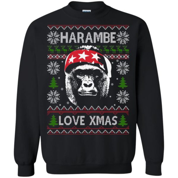 image 865 600x600px Harambe Love Xmas Christmas Sweater