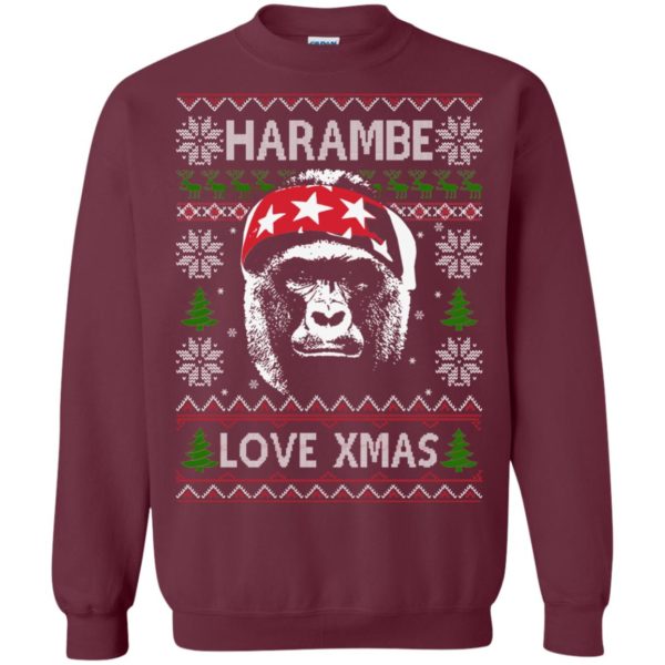 image 866 600x600px Harambe Love Xmas Christmas Sweater