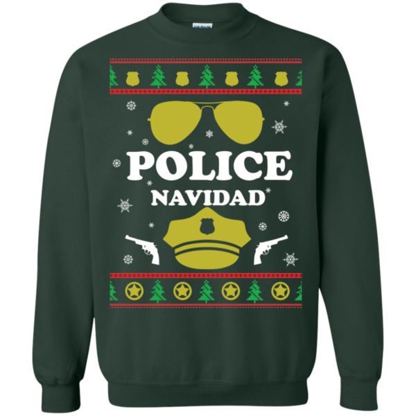 image 99 600x600px Police Navidad Christmas Sweater, Long Sleeve