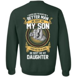image 115 247x247px Better man god sent me my son, angel he sent me my daughter t shirt