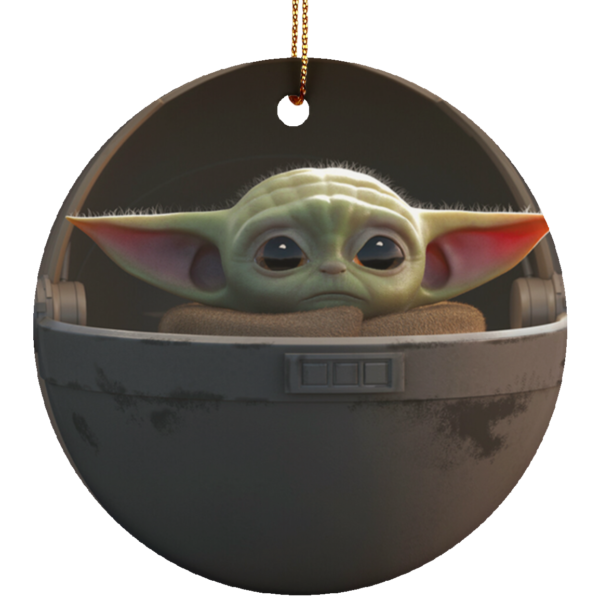 redirect 5 4 600x600px Baby Yoda Ceramic Circle Ornament for Christmas