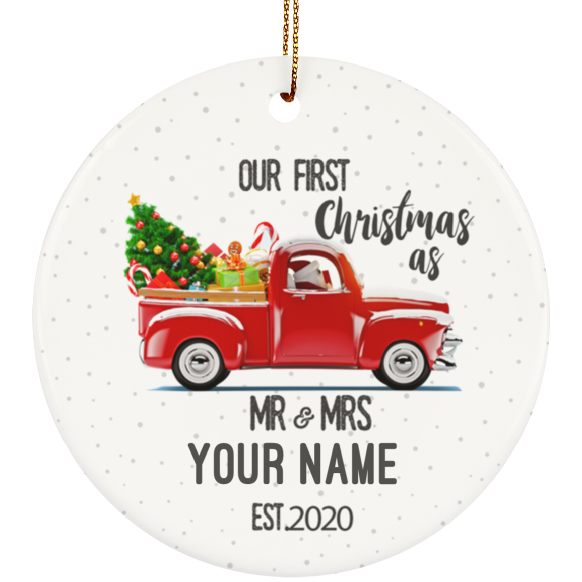Our First Christmas As Mr and Mrs Ornaments | Blushing Drops
