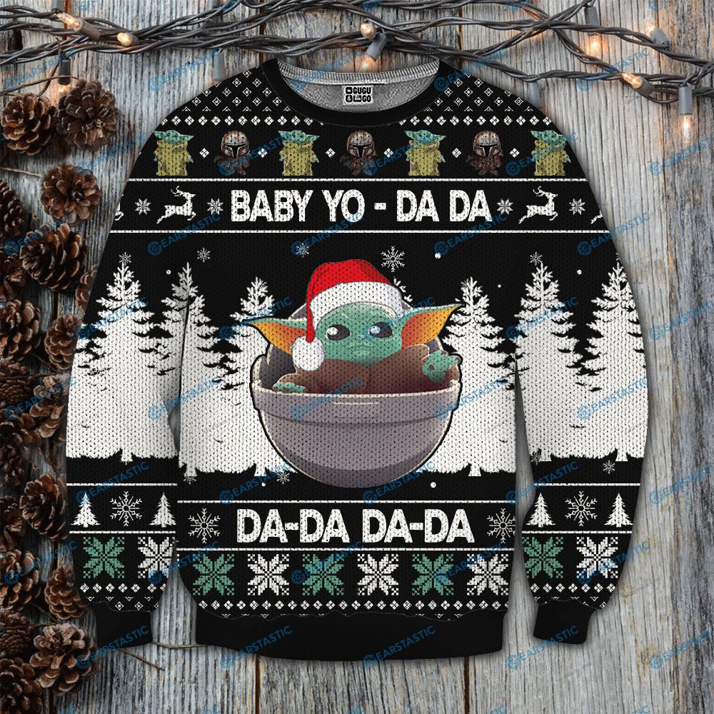 Star Wars Baby Yoda Da Da Da 3D Christmas Sweatshirt