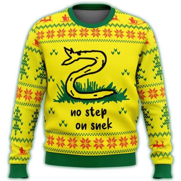 no step on snek all over printed ugly christmas sweater 3 600x600px No Step On Snek 3D Printed Christmas Sweatshirt