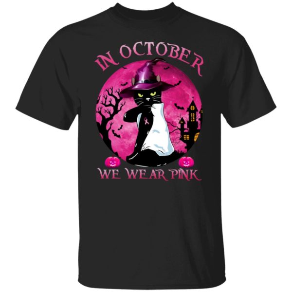 redirect09302021040956 2 600x600px Breast Cancer Black Cat Witch In October We Wear Pink Halloween Shirt