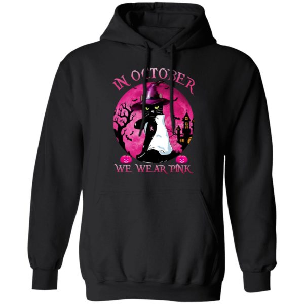 redirect09302021040956 600x600px Breast Cancer Black Cat Witch In October We Wear Pink Halloween Shirt