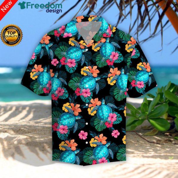 BG 2000x f63c52ee 29f6 4293 b5ca fd9f0b0e1809 600x600px Turtles Hibiscus Tropical Hawaiian Shirt | Unisex