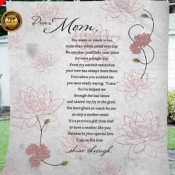 Dear Mom fleece blanket - perfect idea gift for mother's day, Christmas gift