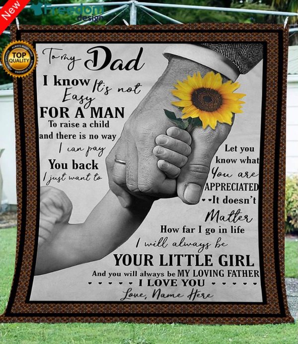 Custom Blanket To my Dad I love you unique gifts ideas for father's day - personalized sentimental gifts for father from daughter