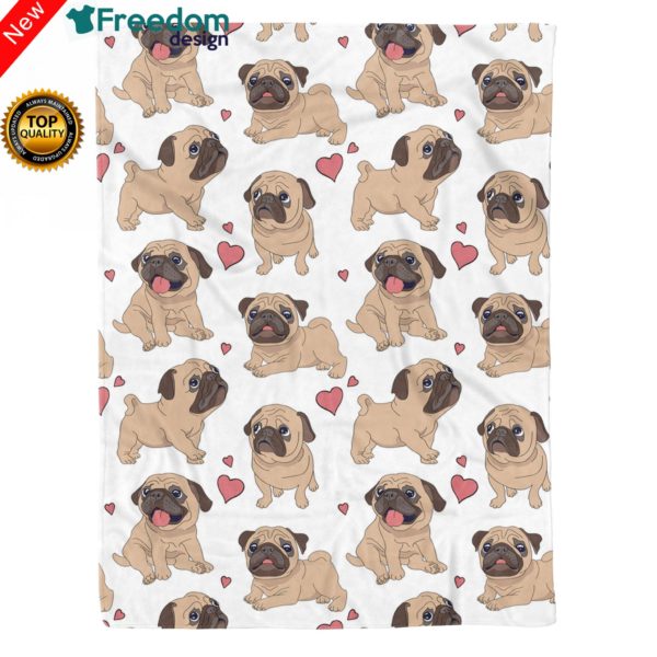 Pug Love Fleece Blanket
