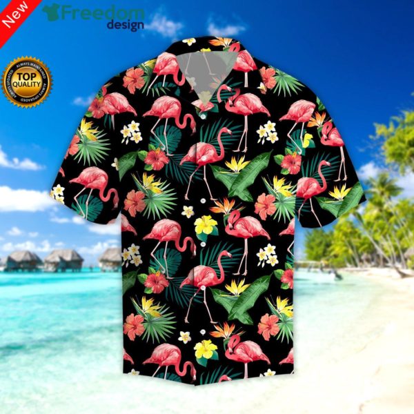 front 2000x dfa0ecfe 41f7 4cd4 9ee8 2bfe1b1cc040 600x600px Flamingo Hibiscus Hawaiian Shirt | Unisex