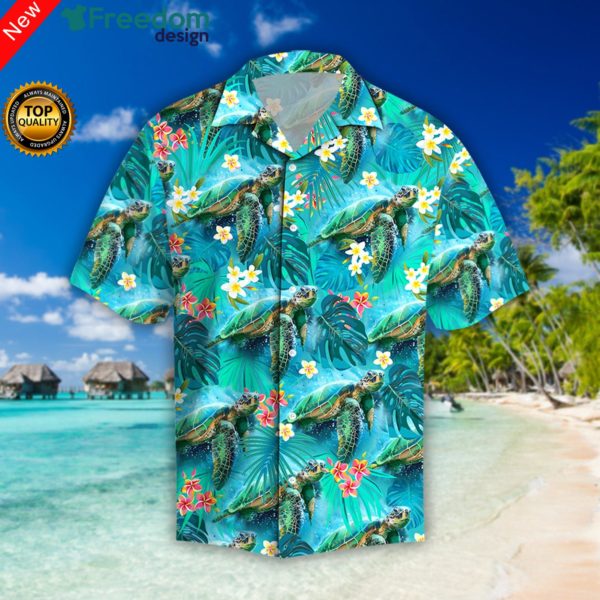 frontt 2000x 7ae9b5a0 e468 425e 8e7a 8da65ccb372f 600x600px Beautiful Tropical Turtles Hawaiian Shirt | Unisex