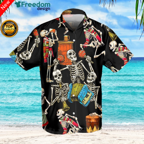 Skeleton Accordion Hawaiian Shirt | Unisex