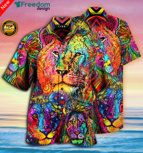 Colorful Lion King Hawaiian Shirt | Unisex