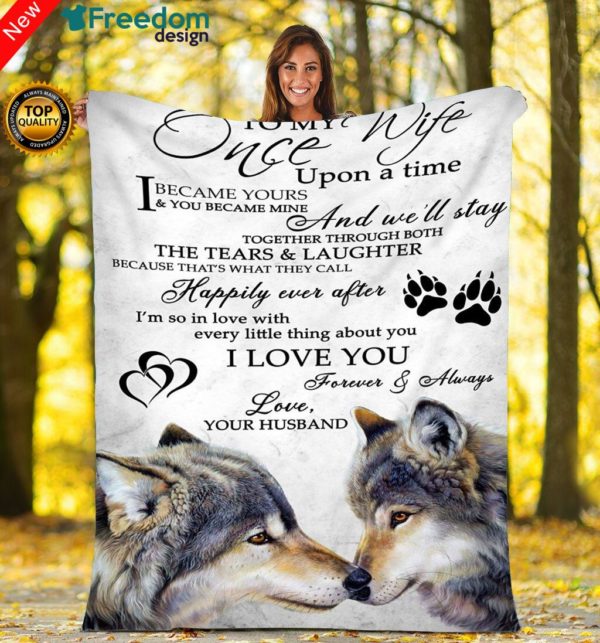 To my wife Thoughtful Wolf Fleece Blanket great gifts ideas - sentimental unique birthday, aniversary, valentine love gifts for wife