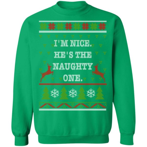 redirect10112021101046 10 600x600px I'm Nice He's The Naughty One Couples Christmas Sweatshirt