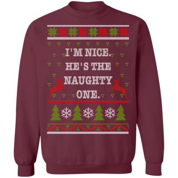 redirect10112021101046 5 600x600px I'm Nice He's The Naughty One Couples Christmas Sweatshirt